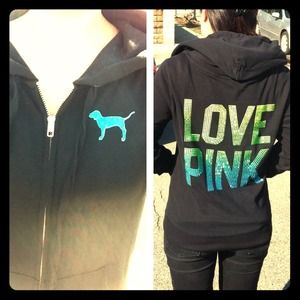 Love PINK zip-up hoodie size:S