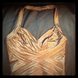 Super Sexy Gold BCBGMaxazria Cocktail Dress