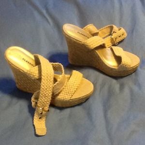 City Classified Beige Wedges