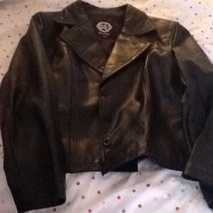 Black leather jacket