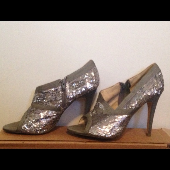 Sexy Silver Sequin Heels