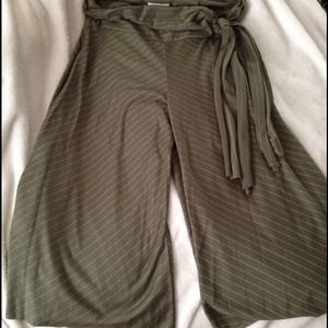 Olive green gaucho pants