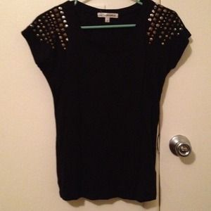 Black studded t's