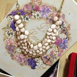 (SOLD) Gold necklace with pink accents