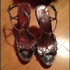 REDUCED Silver Carlos Santana heels