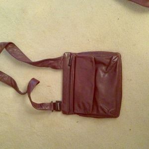 Brown leather shoulder bag