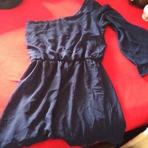 Blue one shoulder dress