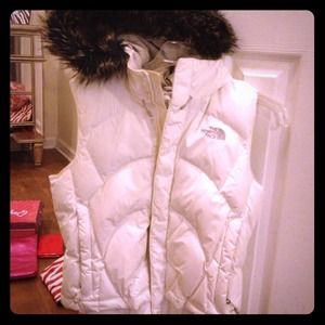 North Face white sports vest