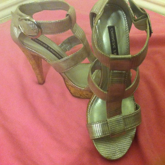 Silver Snake Skin Heels
