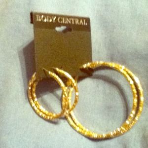 2 pairs of gold hoops