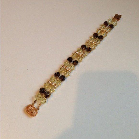 Yellow / Brown Crystal Bracelet