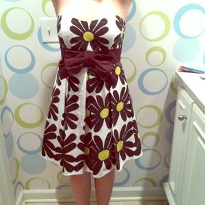 Strapless floral dress