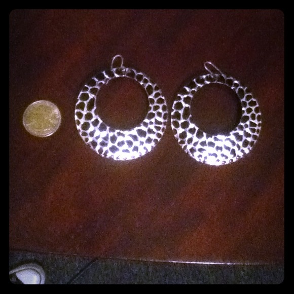 Silver and black earrings