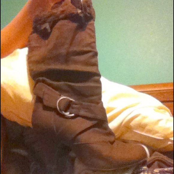 Brown Boots With Heel & Straps