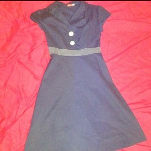 Ruby Rox blue nautical Rockabilly dress Sz 9