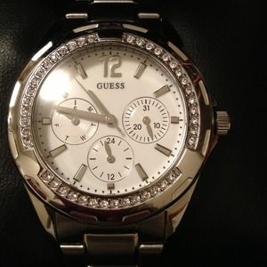 Silver Guess Watch/crystal bezel