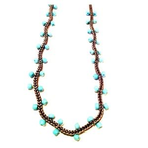 Silver Necklace w/ Turquoise beads