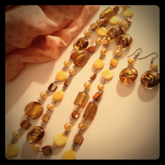 Long chain and earring set