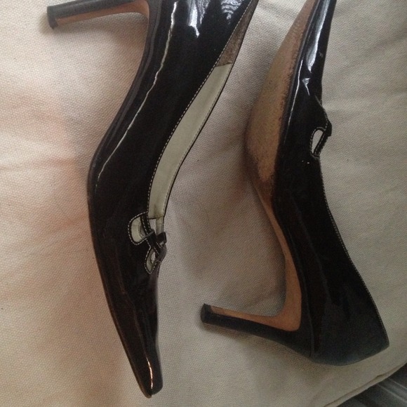 ❤️Black patent Ralph Lauren pointed toe low heel - Picture 2 of 4
