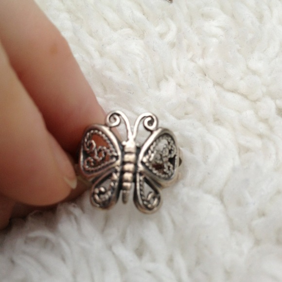 Sterling silver butterfly ring