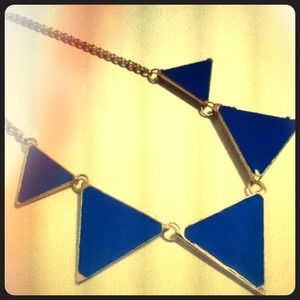 blue triangle spike necklace