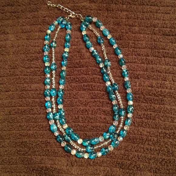 Three Strand Blue Necklace