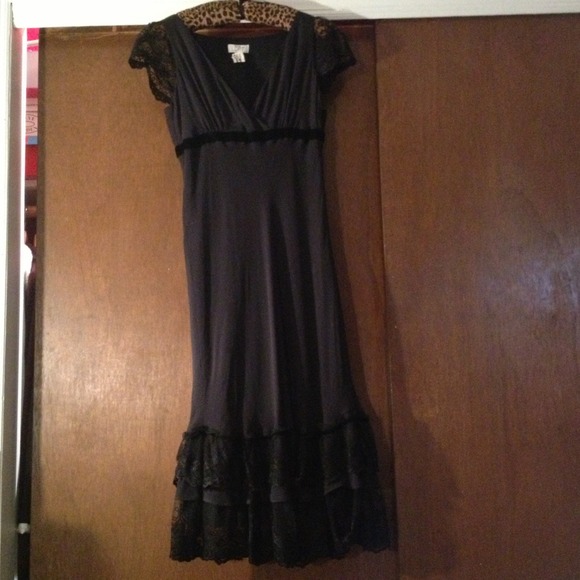 100% Silk Black Dress