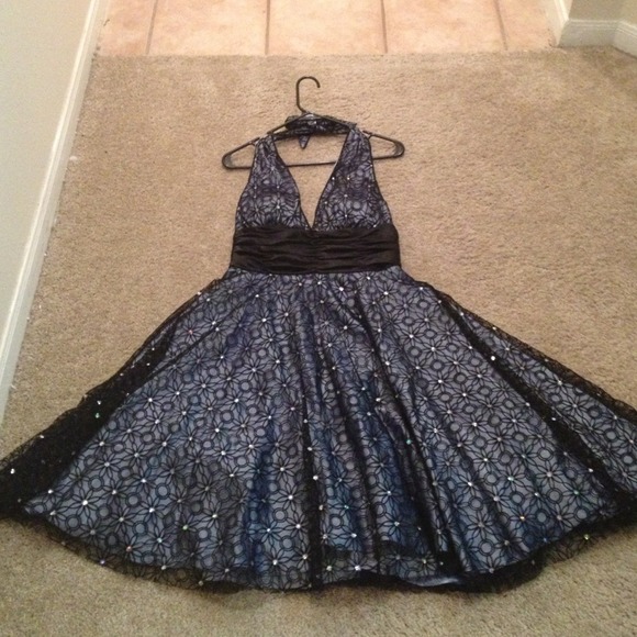 Halter evening dress.