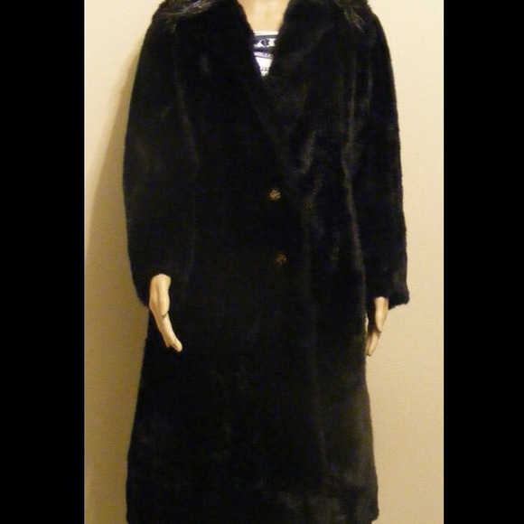 Faux Fur Jacket Long Coat Women's   Size S Black