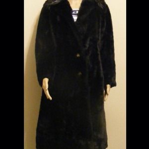 Faux Fur Jacket Long Coat Women's   Size S Black