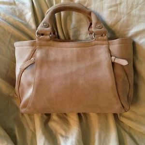 Cole Haan beige suede handbag.
