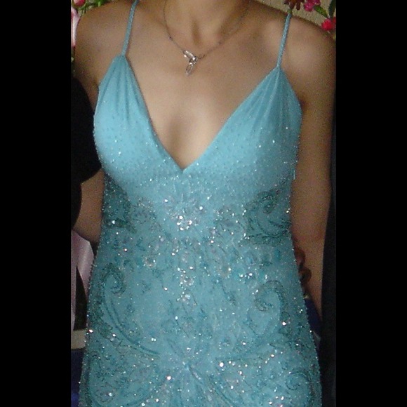 Terani Turquoise Evening Gown