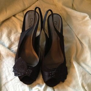 Open toe black party shoes. Perfect for holidays!