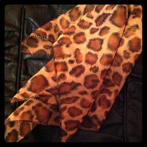 Sheer leopard print scarf
