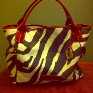 Large Dooney & Bourke Zebra Print Tote