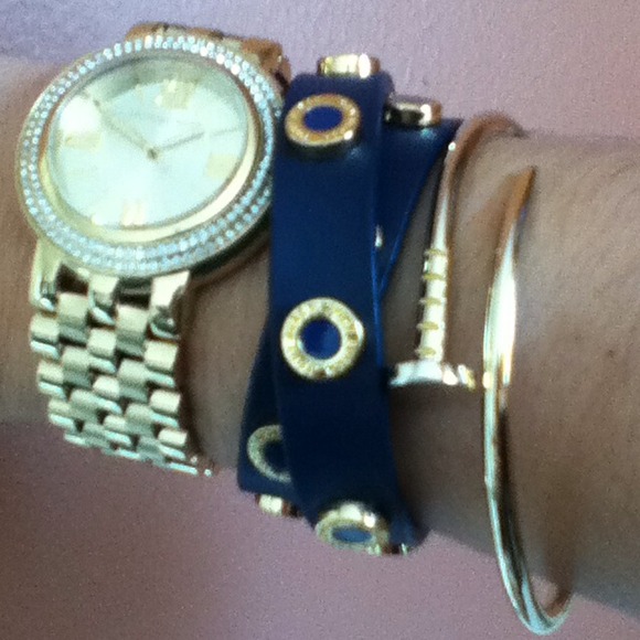 SOLD-Tory Burch 'Cole' logo double wrap Bracelet..