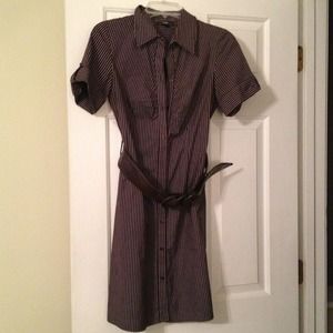 Dress brown with white stripes