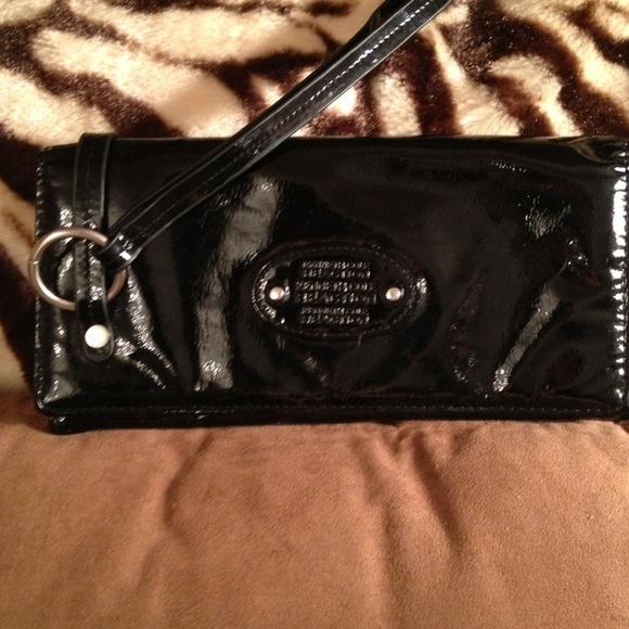 Black leather wallet or wristlets