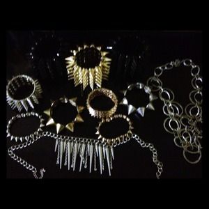 Lot of spikey jewelry