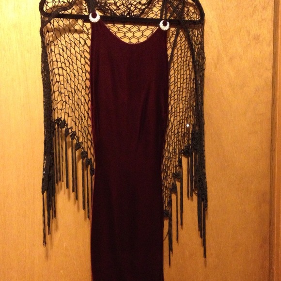 Sexy deep red cocktail dress.