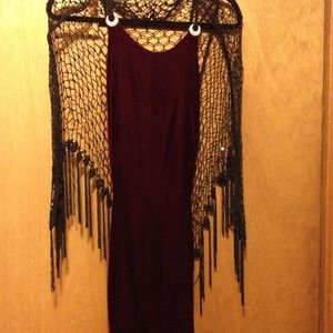 Sexy deep red cocktail dress.