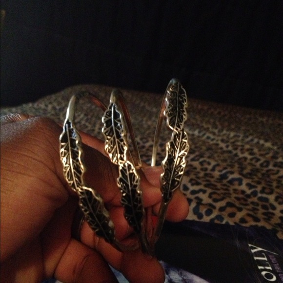 3 leaf sterling silver bangles real sterling silvr