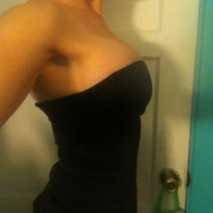 Bebe Black Satin Glamour Strapless Dress