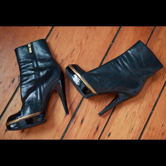 YSL Black Leather Ankle Boots - Picture 3 of 4