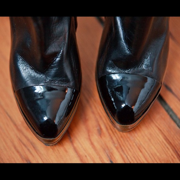 YSL Black Leather Ankle Boots - Picture 4 of 4