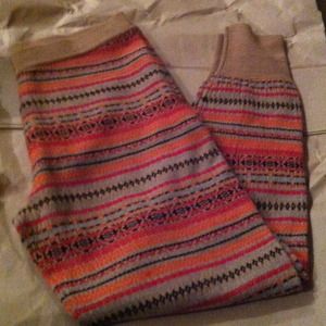 Fair isle knit leggings