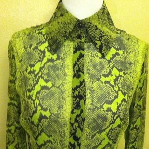 Beautiful Bebe sheer button down blouse