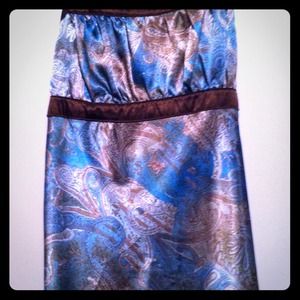 Beautiful chocolate, champagne, and turquoise top