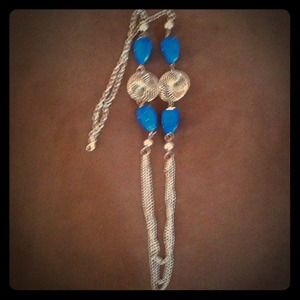 Blue and medal necklace