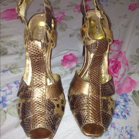 BCBG HazelNut Leopard snake heels